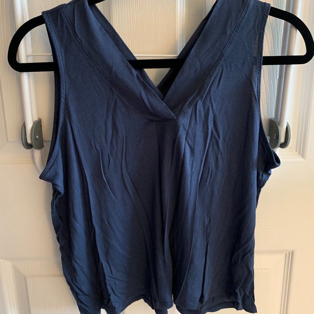 Blue Sleeveless Blouse